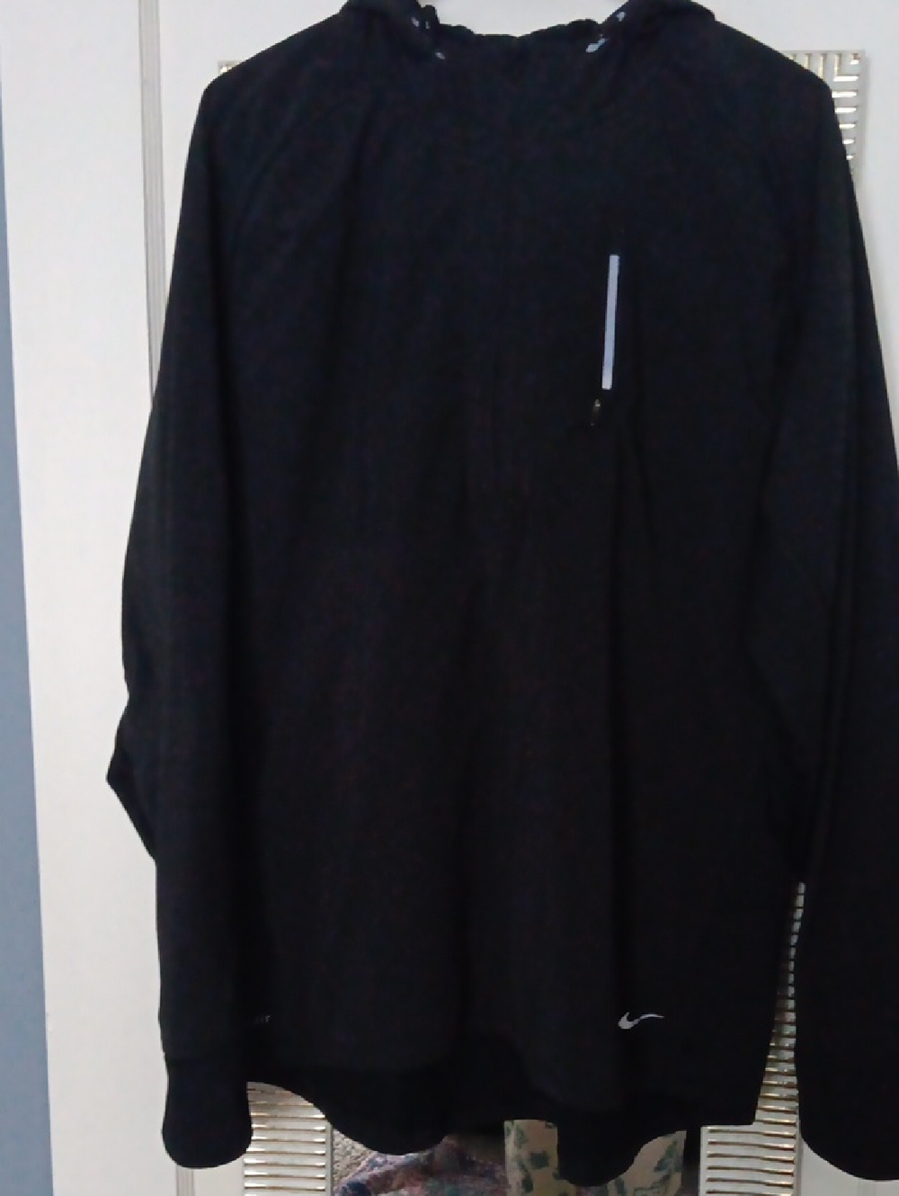 Nike Men's Black Hooded Windbreaker with Reflective Trim